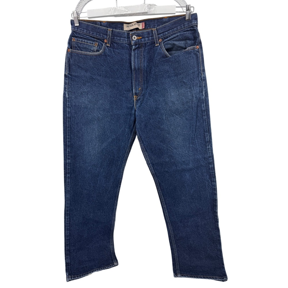 Levis 505 Jeans Mens Size 38x34 Regular Fit Blue Denim Cotton Casual Pants
